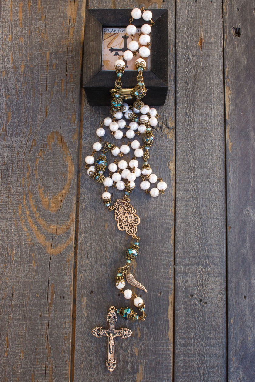 Cream Pearl Rosary